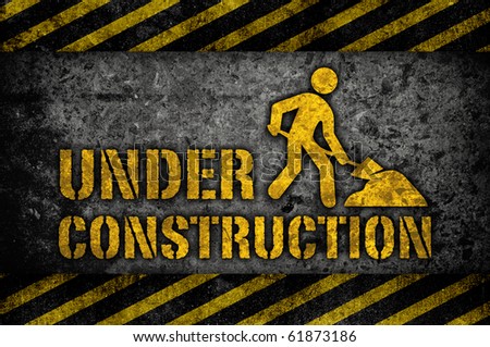 Under construction sign classic style
