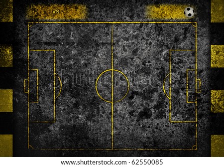 street soccer field with team name and score board in dark grunge style