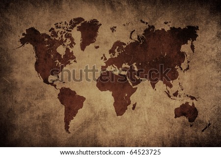 world map in dark brown pattern
