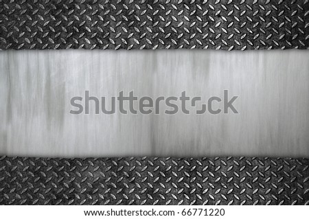 blank scratch metal sheet with space for your data and old metal stripe