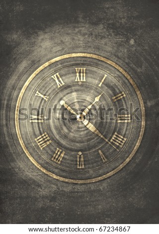 abstract vintage old clock with dark space for time concept
