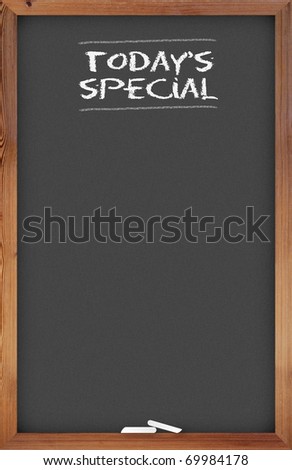 Chalkboard menu with today\'s special title