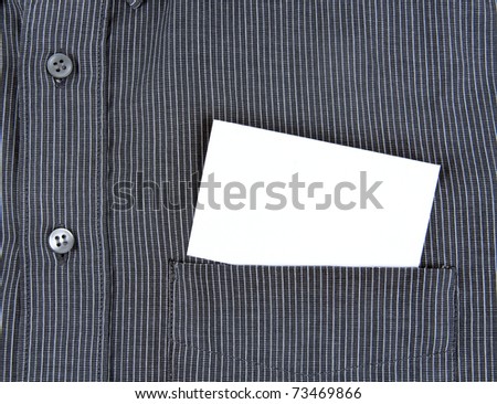 Blank namecard in shirt pocket
