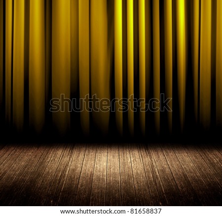Golden curtain room