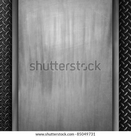 blank scratch metal sheet on old metal plate