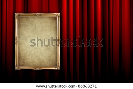 vintage portrait frame on curtain wall