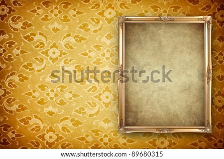 gold portrait frame on tradition thai background