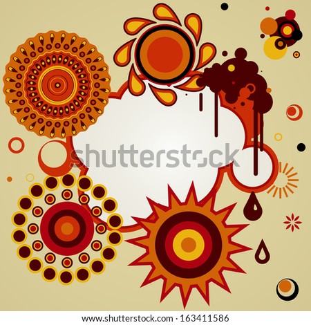 Abstract  background with different design elements. Raster version.