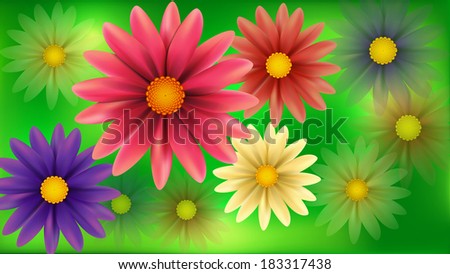 Blur flowers abstract background. Raster version.