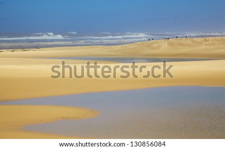The beach near Bushman\'s River Mouth, in an area known as the Sunshine Coast, in South Africa.