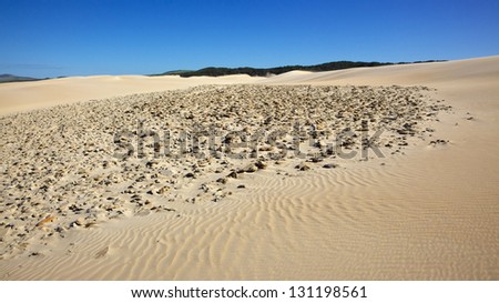 Rocks on a dune near the holiday hamlet of Boknes, in the Eastern Cape\'s Sunshine Coast, South Africa.