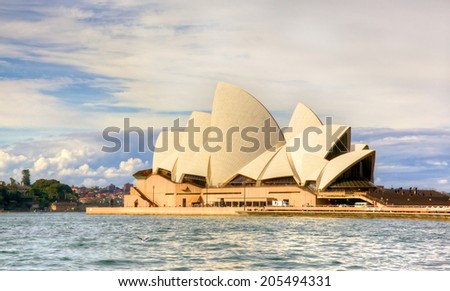SYDNEY, AUSTRALIA - MAY 20, 2010: With its interlocking roof or \'shells\', Sydney Opera House is Australia\'s most recognisable building and a UNESCO World Heritage Site.