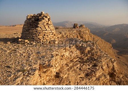 Lined up dramatically atop a rocky ridge, the Beehive Tombs of Bat, in Oman, are 4000-5000 years old and a Unesco World Heritage Site.