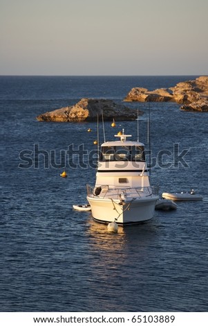 A pleasure boat moored in Geordie Bay, Rottnest Island, Western Australia.