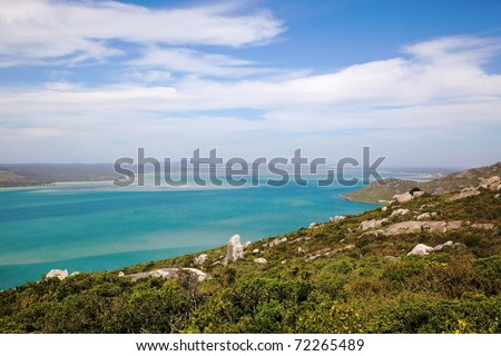 A view of Langebaan Lagoon from the West Coast National Park, Western Cape, South Africa.