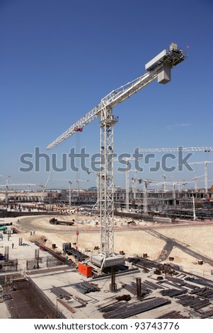 Construction during the building boom in Dubai.