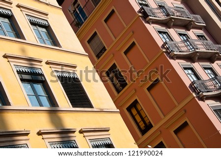 Modern apartments  in a classic European design finished in bright orange and yellow colors.
