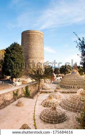 The Maiden Tower, Baku, Azerbaijan. known locally as Giz Galasi located in the Old City, Baku in Azerbaijan