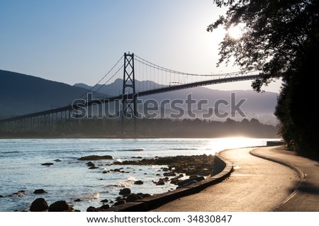 The Lions Gate Bridge from the Stanley Park.