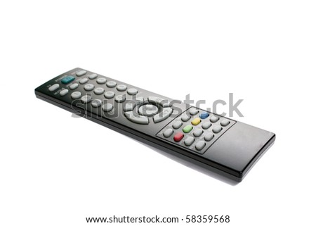 Classic remote control for media center. Isolated on white background