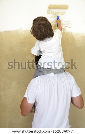 father and son paint room