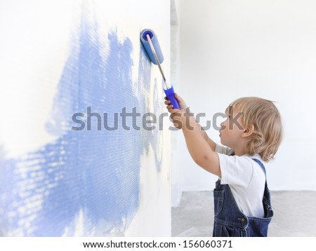 children paint indoors