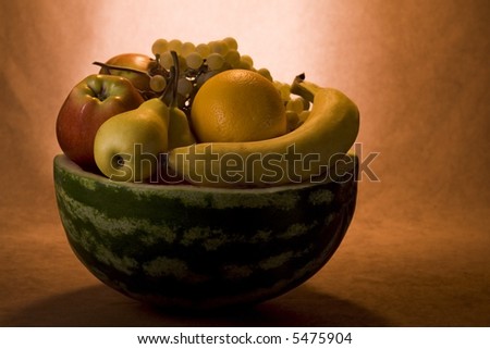 fruit set on vintage background