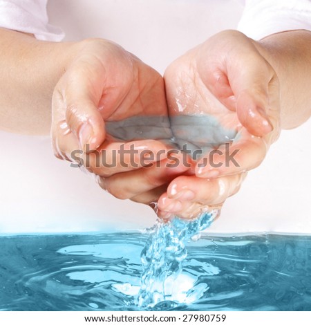 water in hand