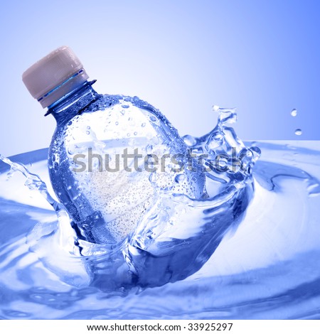 plastic bottle in water