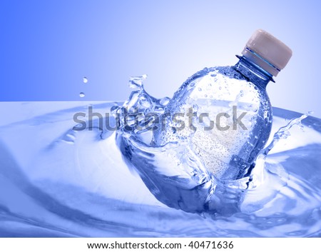 plastic bottle in water