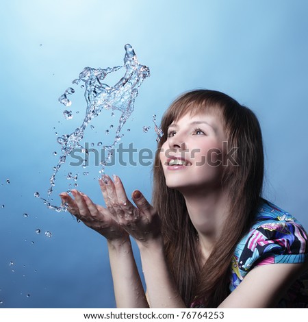 girl with water splash