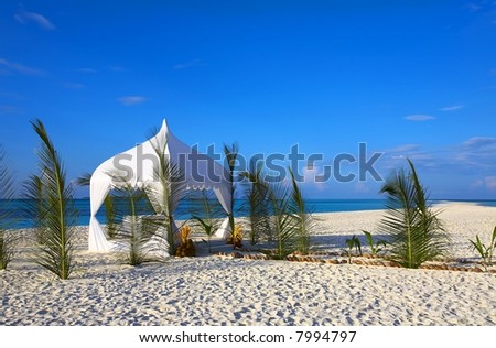 the best beach tents
 on Wedding Tent On The Morning Beach Stock Photo 7994797 : Shutterstock