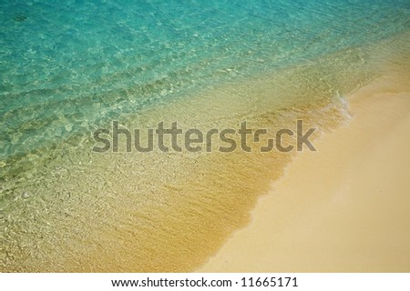 Nice blue water ripples near the shore in the Indian Ocean