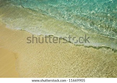 Nice blue water ripples near the shore in the Indian Ocean