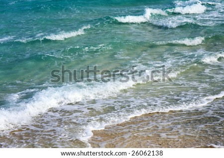 Water ripples near a shore in the Indian Ocean