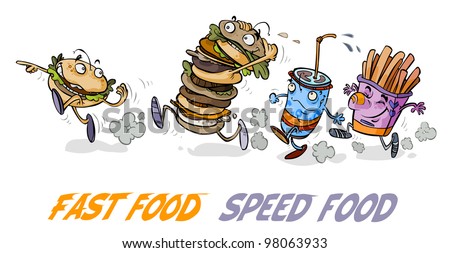 Funny Food Pictures on Funny Fast Food Hamburger Characters  Stock Vector 98063933