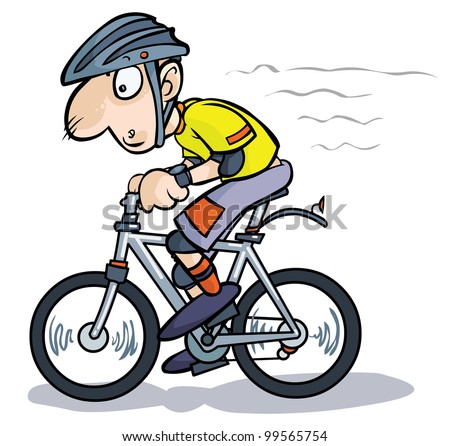 Cartoon Cyclist. - stock vector