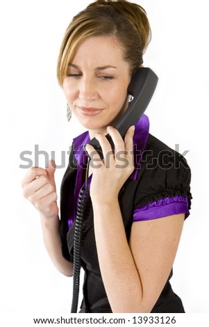 Women getting angry with the caller on the phone