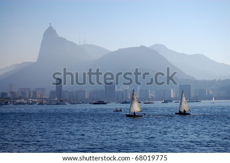two small sailboats in Rio de Janeiro, Brazil