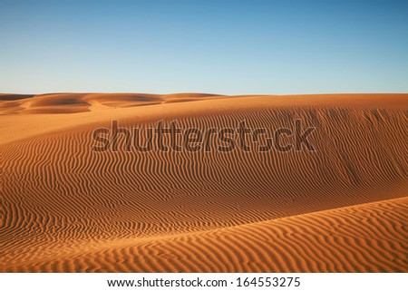 sand dunes in the desert of sahara in morocco