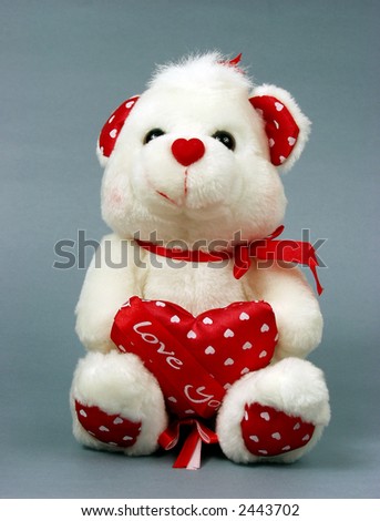 Teddy bear  with red valentine heart and i love you