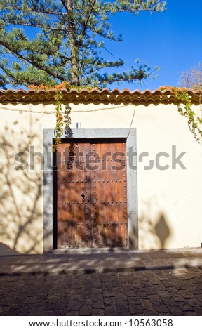 old wood door of an spanish villa