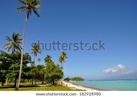 Cooks Bay  on the tropical pacific island of Moorea, near Tahiti in French Polynesia.