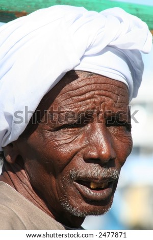 old sailing man on the river nile