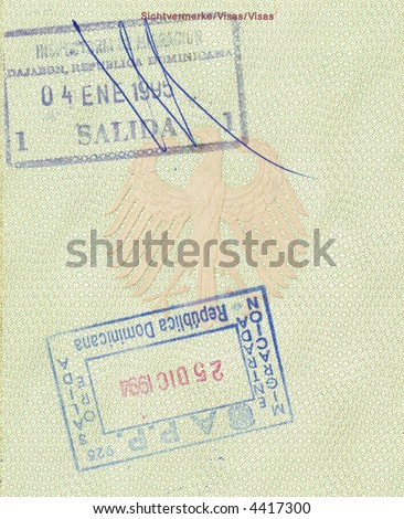 stamps of republic of dominican in german passport