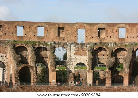The Colosseum, famous ancient ampitheater in Rome, Italy. Unesco World Heritage site