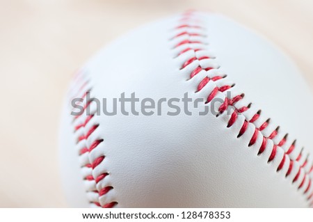 Macro shot of a baseball ball