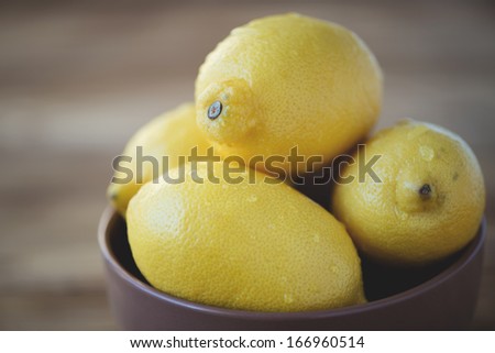 Still life fruits: lemons, horizontal shot