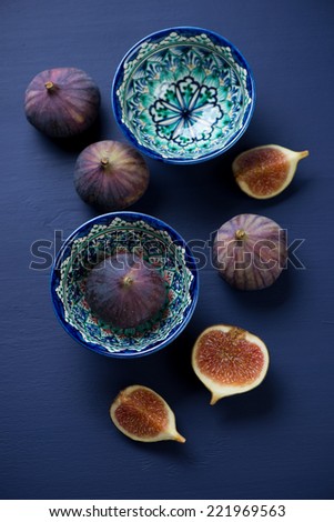 Still life food: figs, view from above, studio shot
