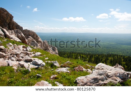 Mountain plato, Zuratkul mountain ridge, South Ural, Russia